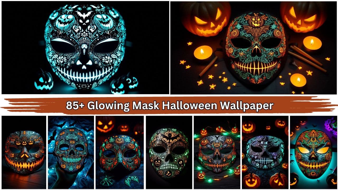 Glowing Mask Halloween Wallpaper